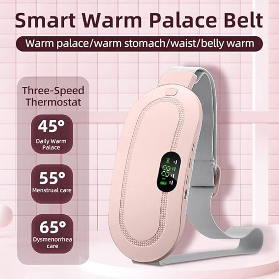 Period Electric Heating Pad - 3 Heating Levels & 4 Vibrating Massage Modes