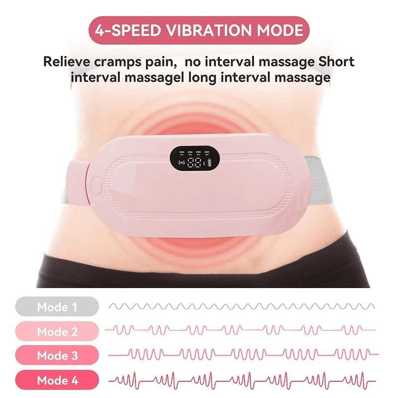 Period Electric Heating Pad - 3 Heating Levels & 4 Vibrating Massage Modes